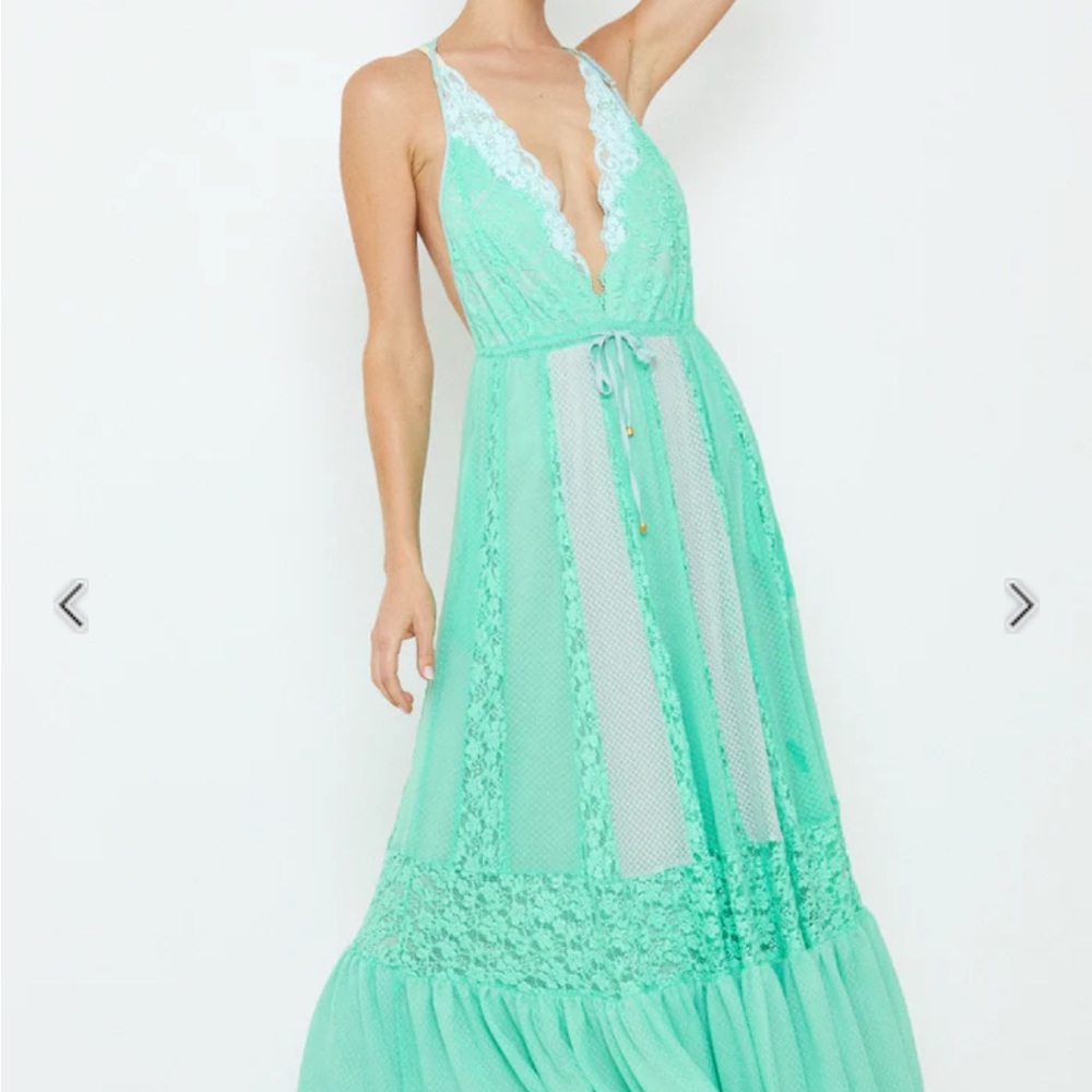 Free People/ We are HAH Mint Lace I’ll Take U You Farrer Dress M/L. - Picture 4 of 9